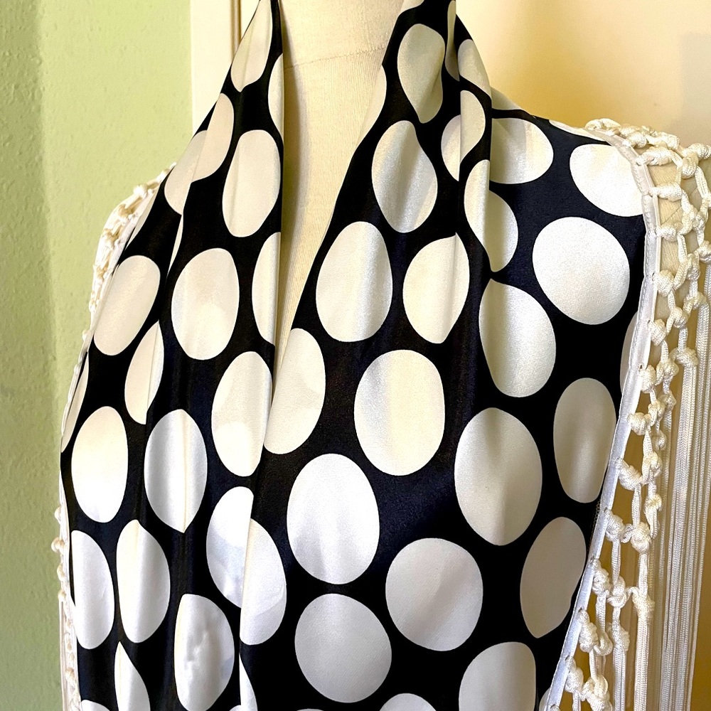Flamenco Shawl Black & White Polka Dot